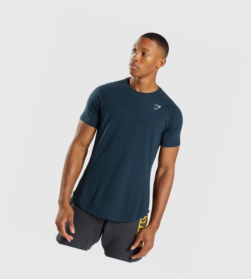 Gymshark Bold T-skjorte Herre Marineblå | VTARUE475