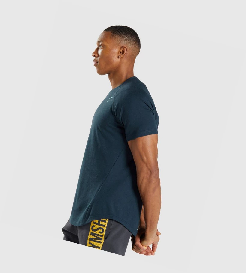 Gymshark Bold T-skjorte Herre Marineblå | VTARUE475