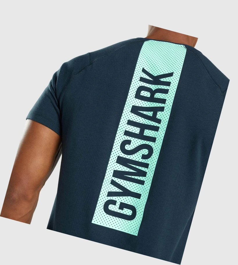 Gymshark Bold T-skjorte Herre Marineblå | VTARUE475