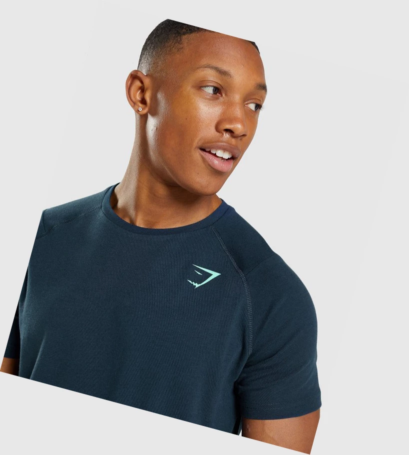 Gymshark Bold T-skjorte Herre Marineblå | VTARUE475