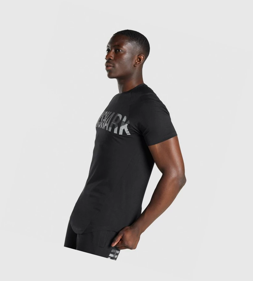 Gymshark Bold T-skjorte Herre Svarte Camouflage | CKZSXN473