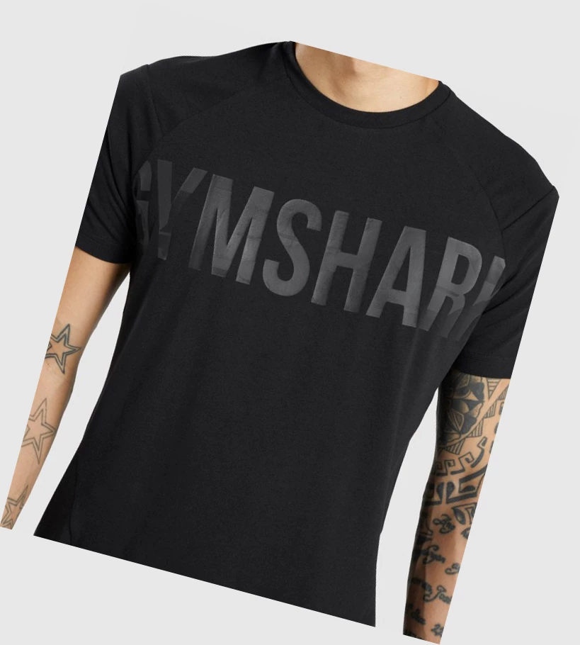 Gymshark Bold T-skjorte Herre Svarte Svarte | LDJQFP910