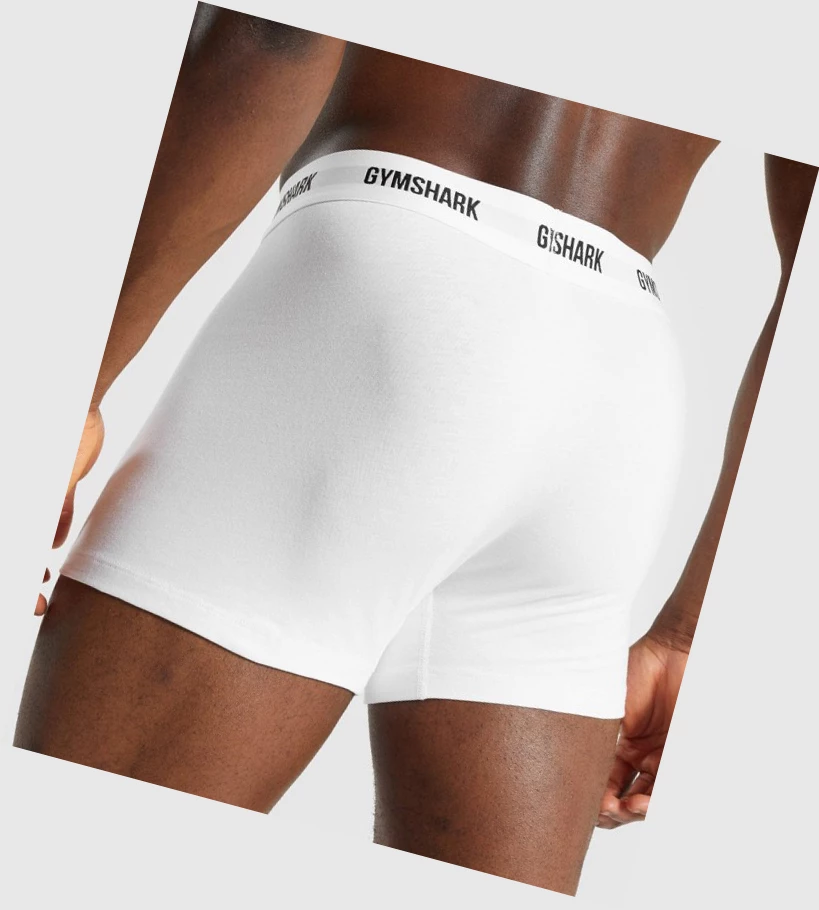 Gymshark Boxers 2pk Undertøy Herre Hvite | EUXTOY527