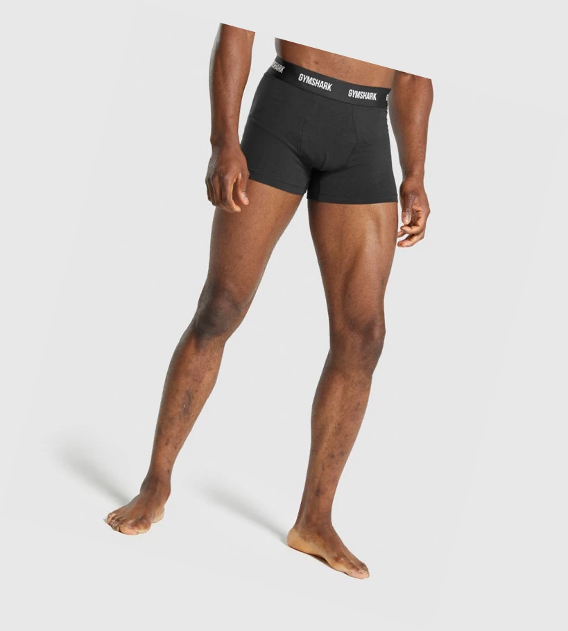 Gymshark Boxers 2pk Undertøy Herre Svarte | 762REITNM