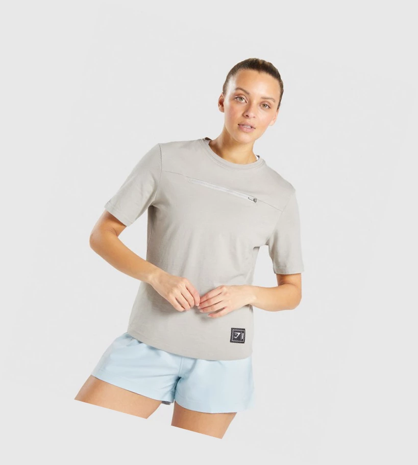 Gymshark CTY T-skjorte Dame Grå | CWNZXE739