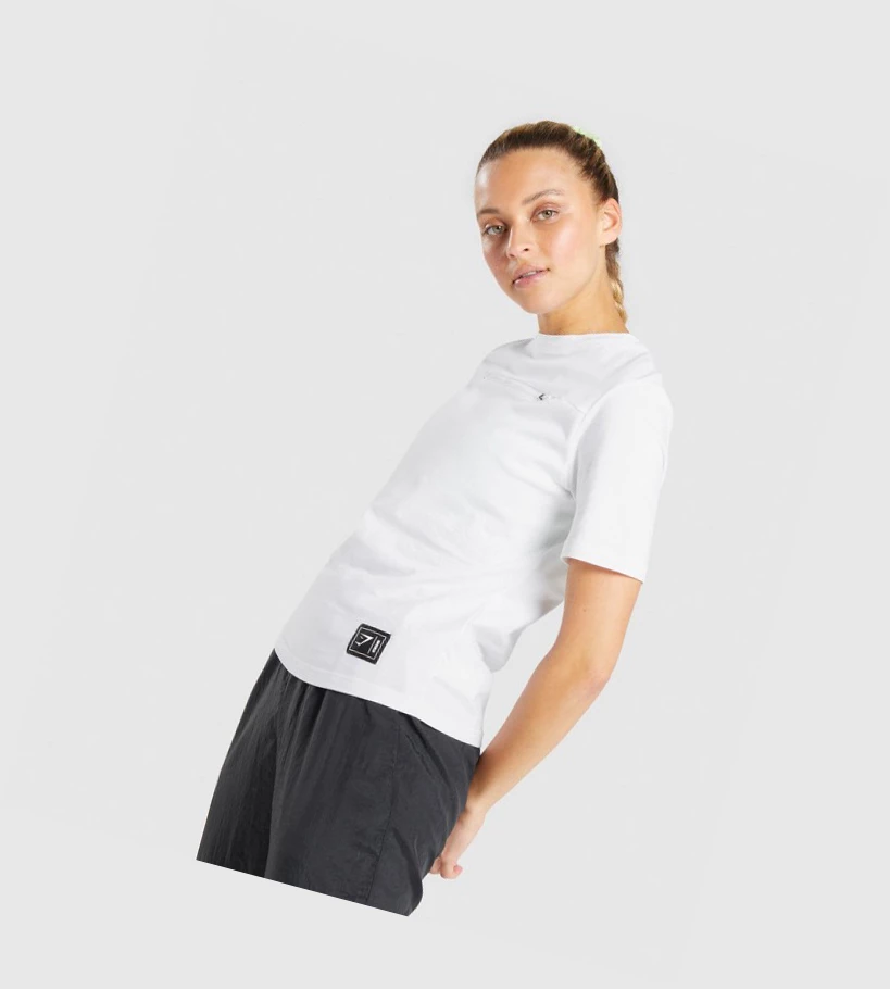 Gymshark CTY T-skjorte Dame Hvite | PTWVYK209