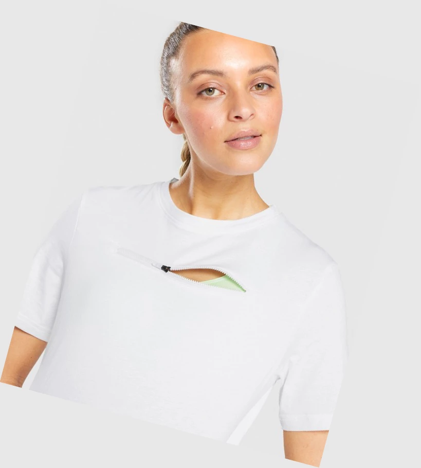 Gymshark CTY T-skjorte Dame Hvite | PTWVYK209