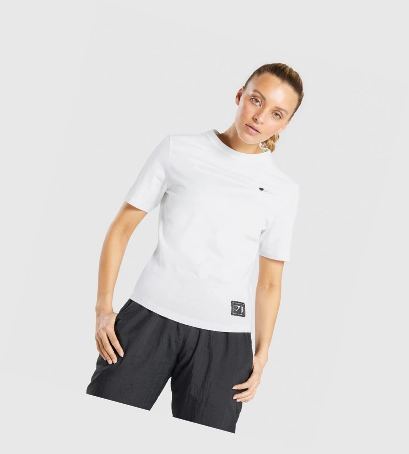 Gymshark CTY T-skjorte Dame Hvite | PTWVYK209