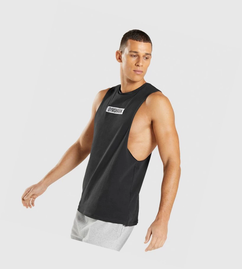 Gymshark Central Drop Arm Singlet Herre Svarte | WUMFTZ946