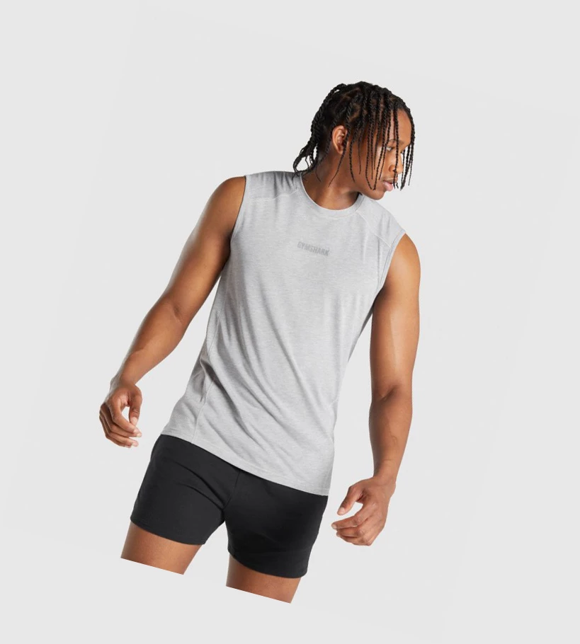 Gymshark Chalk Singlet Herre Lyse Grå | TQJZDO915