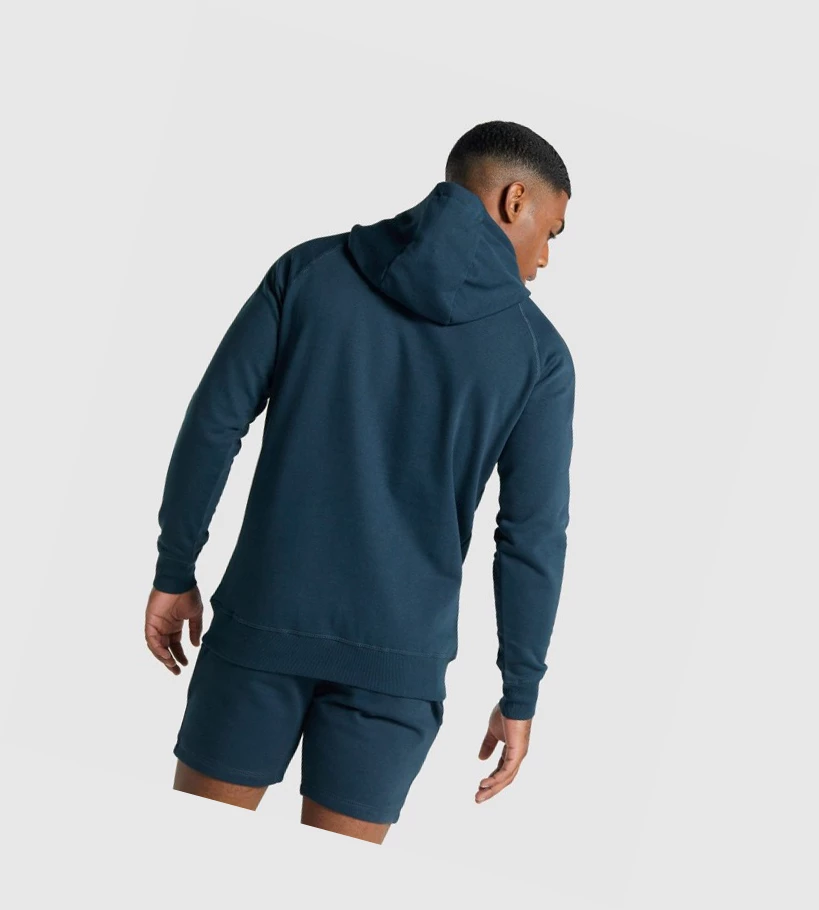 Gymshark Crest Klær Herre Marineblå | JMEZBT674