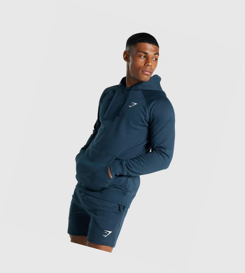 Gymshark Crest Klær Herre Marineblå | JMEZBT674