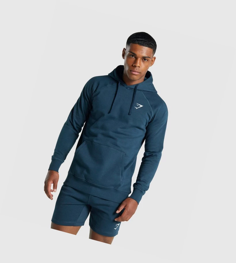 Gymshark Crest Klær Herre Marineblå | JMEZBT674