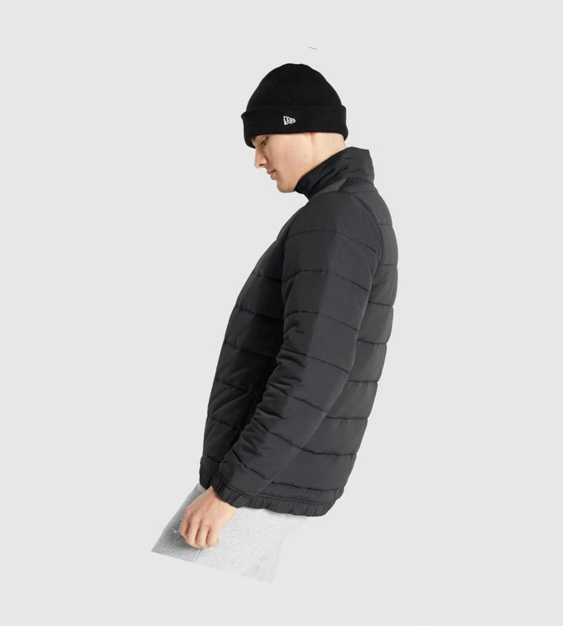 Gymshark Crest Puffer Klær Herre Svarte | TQIMKL594