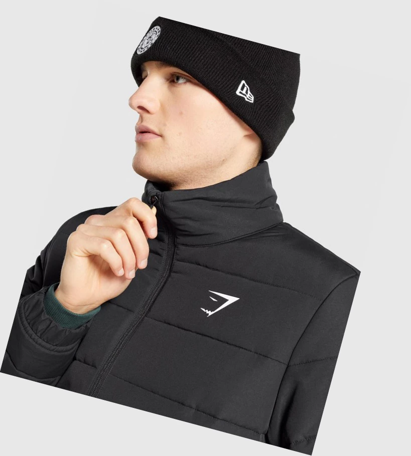 Gymshark Crest Puffer Klær Herre Svarte | TQIMKL594