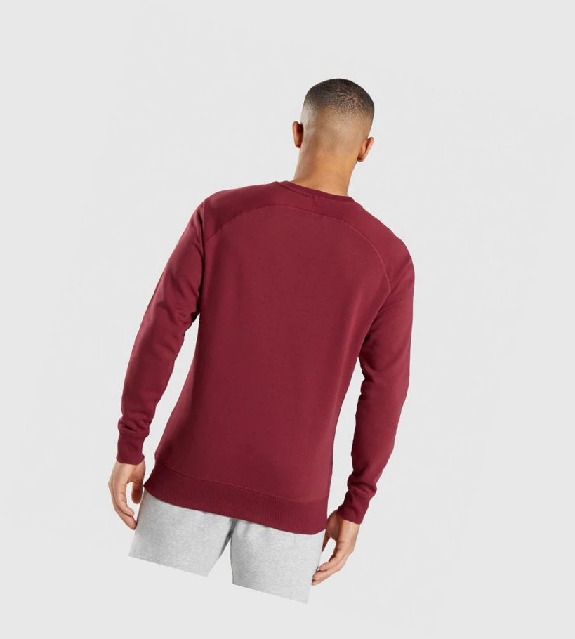 Gymshark Crest Sweatshirt Klær Herre Burgunder Rød | LIMZQS640