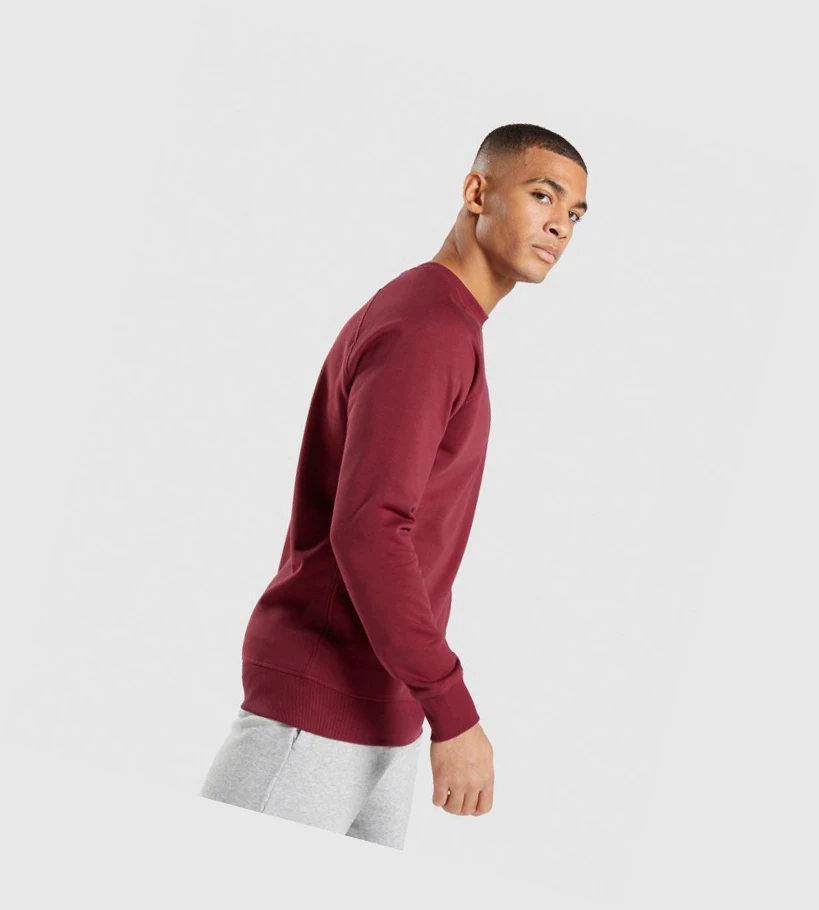 Gymshark Crest Sweatshirt Klær Herre Burgunder Rød | LIMZQS640