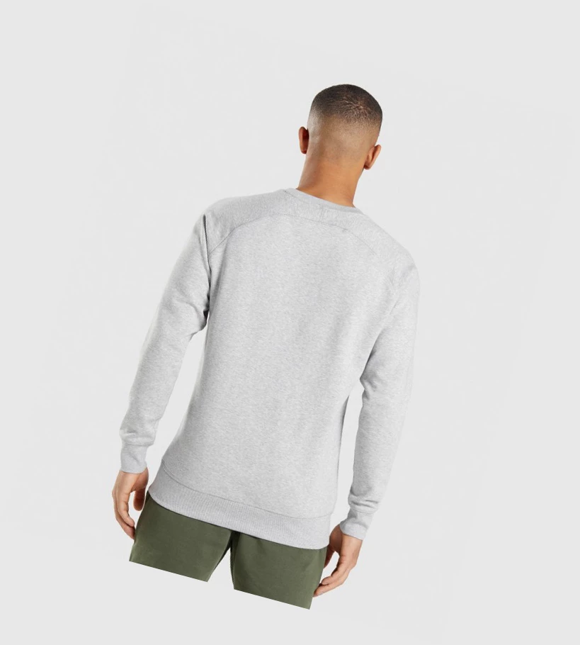 Gymshark Crest Sweatshirt Klær Herre Lyse Grå | FRXLOE206