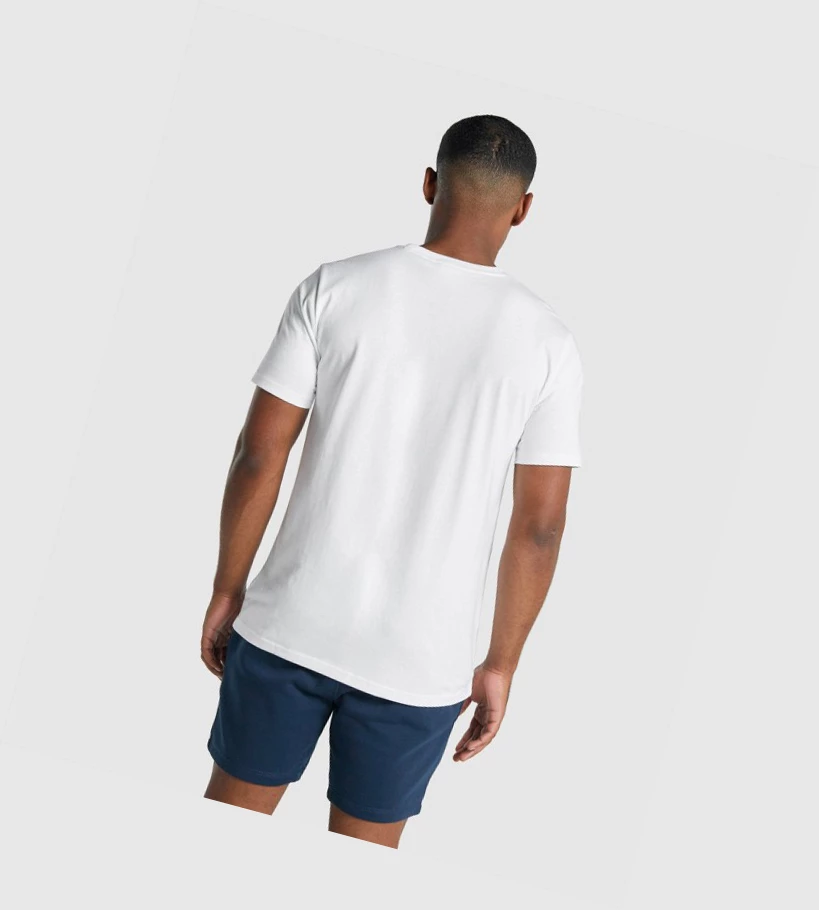 Gymshark Crest T-skjorte Herre Hvite | ORFLUV237