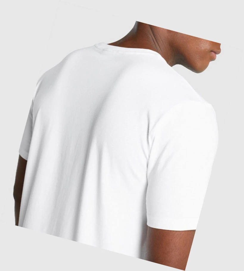 Gymshark Crest T-skjorte Herre Hvite | ORFLUV237