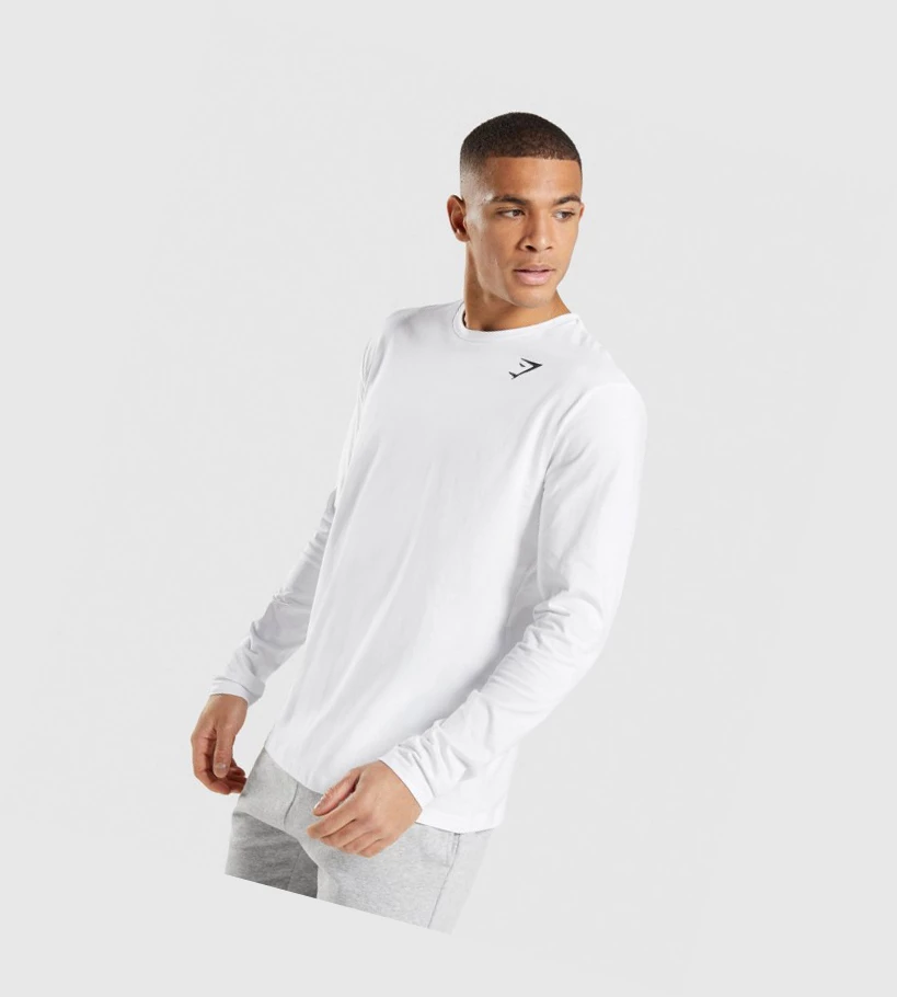 Gymshark Crest T-skjorte Herre Hvite | WQIXEU294