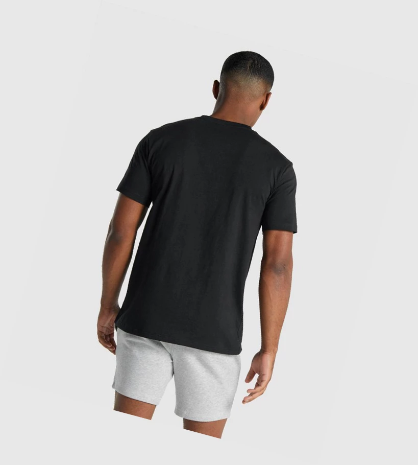 Gymshark Crest T-skjorte Herre Svarte | CGTDEZ791