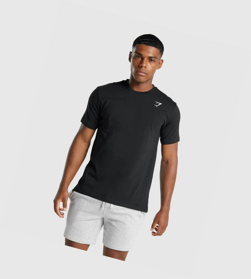 Gymshark Crest T-skjorte Herre Svarte | CGTDEZ791