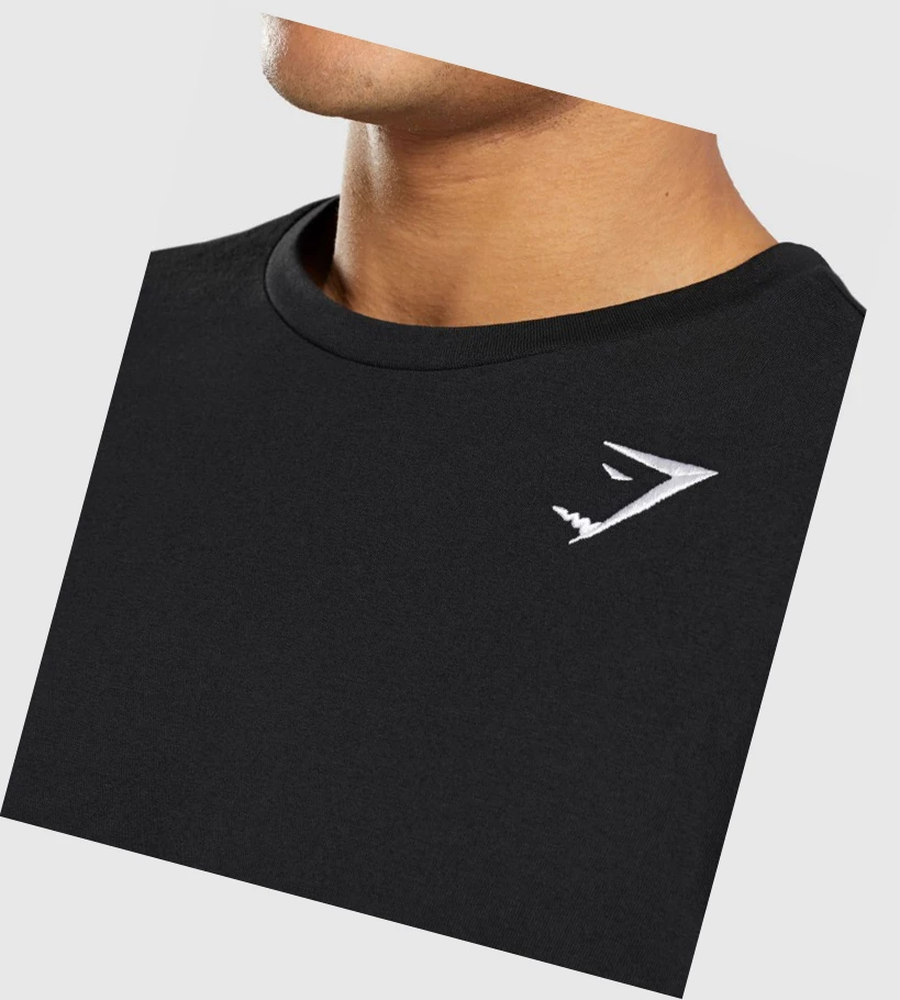 Gymshark Crest T-skjorte Herre Svarte | VTRQCE932