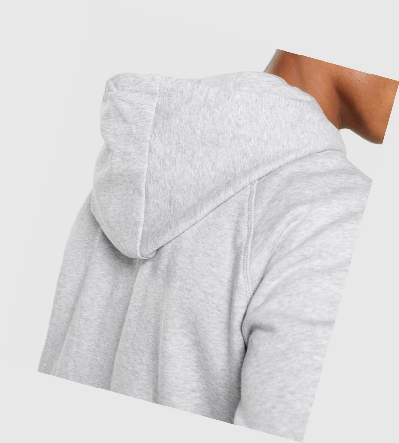 Gymshark Crest Zip Up Klær Herre Lyse Grå | KLRJUM958