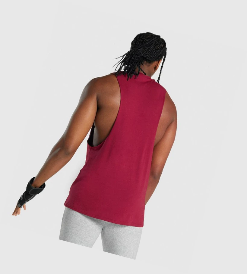 Gymshark Critical 2.0 Drop Arm Singlet Herre Burgunder | AHNQKS957