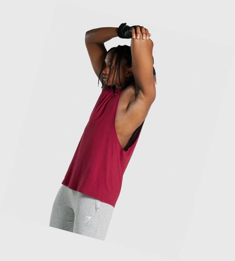 Gymshark Critical 2.0 Drop Arm Singlet Herre Burgunder | AHNQKS957