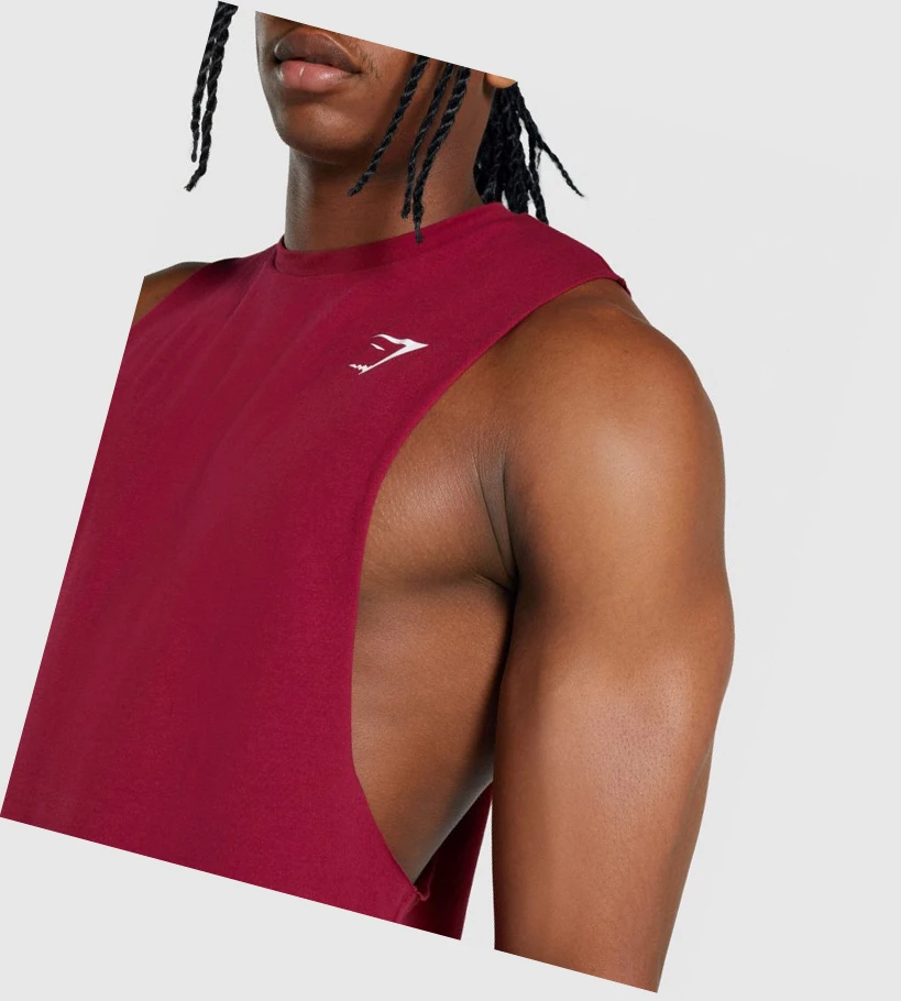 Gymshark Critical 2.0 Drop Arm Singlet Herre Burgunder | AHNQKS957