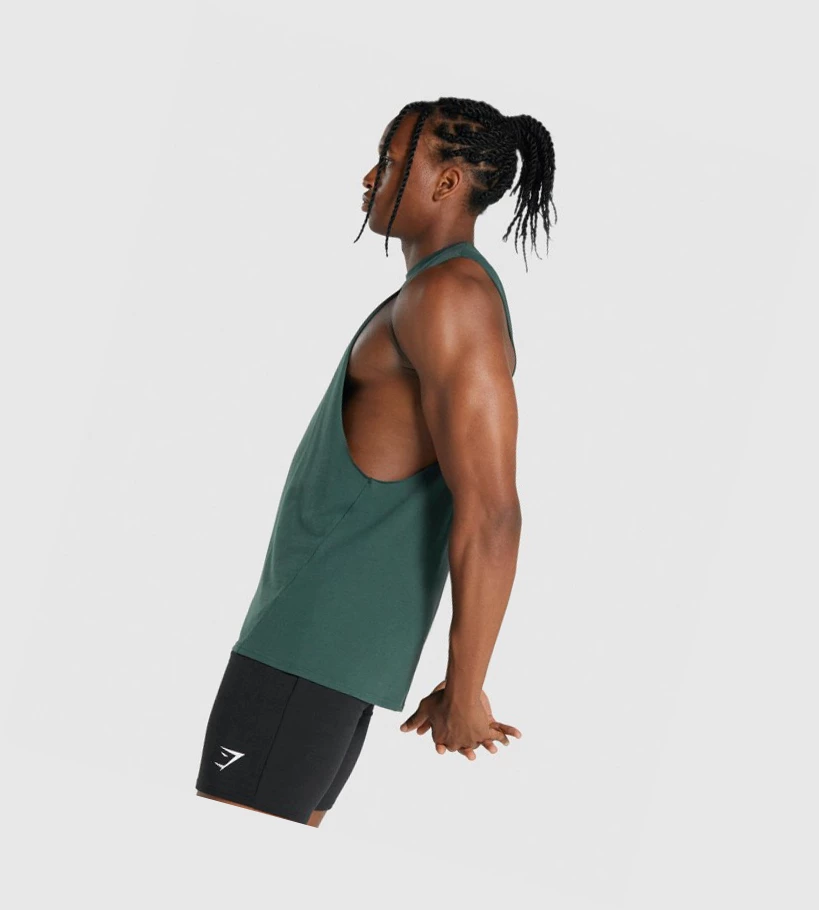 Gymshark Critical 2.0 Drop Arm Singlet Herre Mørke Grønn | FDHGCE527