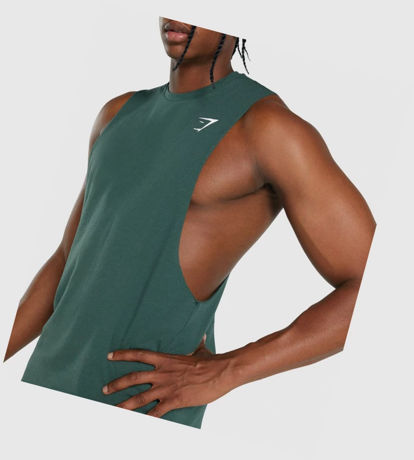 Gymshark Critical 2.0 Drop Arm Singlet Herre Mørke Grønn | FDHGCE527