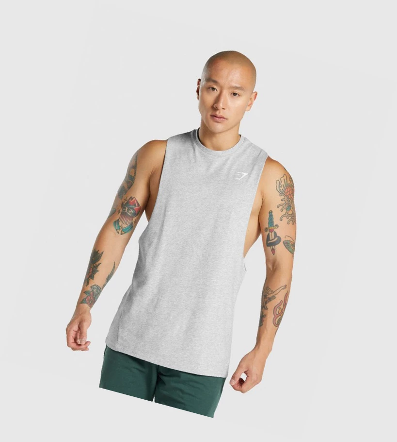 Gymshark Critical 2.0 Drop Arm Singlet Herre Lyse Grå | MOJWIF354