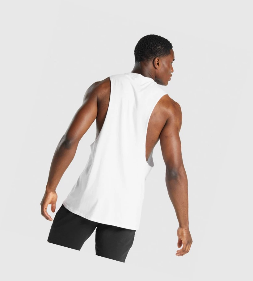 Gymshark Critical 2.0 Drop Arm Singlet Herre Hvite | VBCOQK563