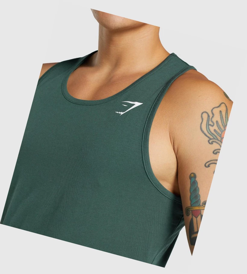 Gymshark Critical 2.0 Singlet Herre Mørke Grønn | QDRISZ570