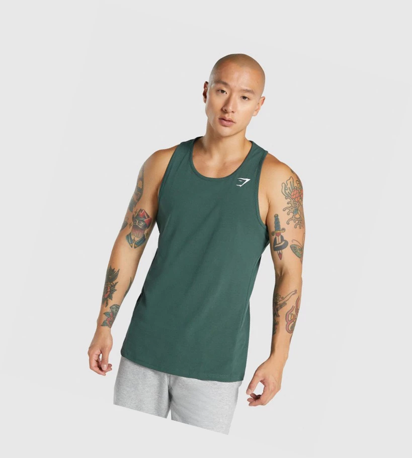 Gymshark Critical 2.0 Singlet Herre Mørke Grønn | QDRISZ570