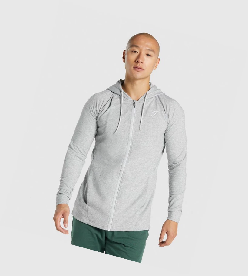 Gymshark Critical 2.0 Zip Up Klær Herre Lyse Grå | FSZUWE819