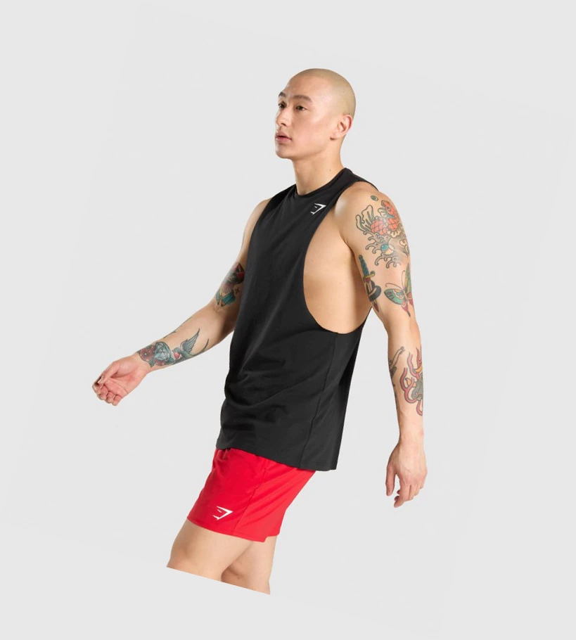 Gymshark Critical Drop Arm Singlet Herre Svarte | KQIZUD127