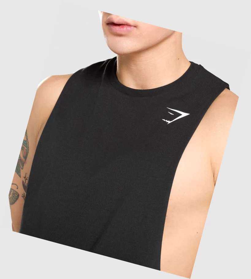 Gymshark Critical Drop Arm Singlet Herre Svarte | KQIZUD127