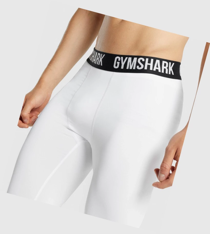 Gymshark Element Baselayer Joggebukser Herre Hvite | JAIFTS589