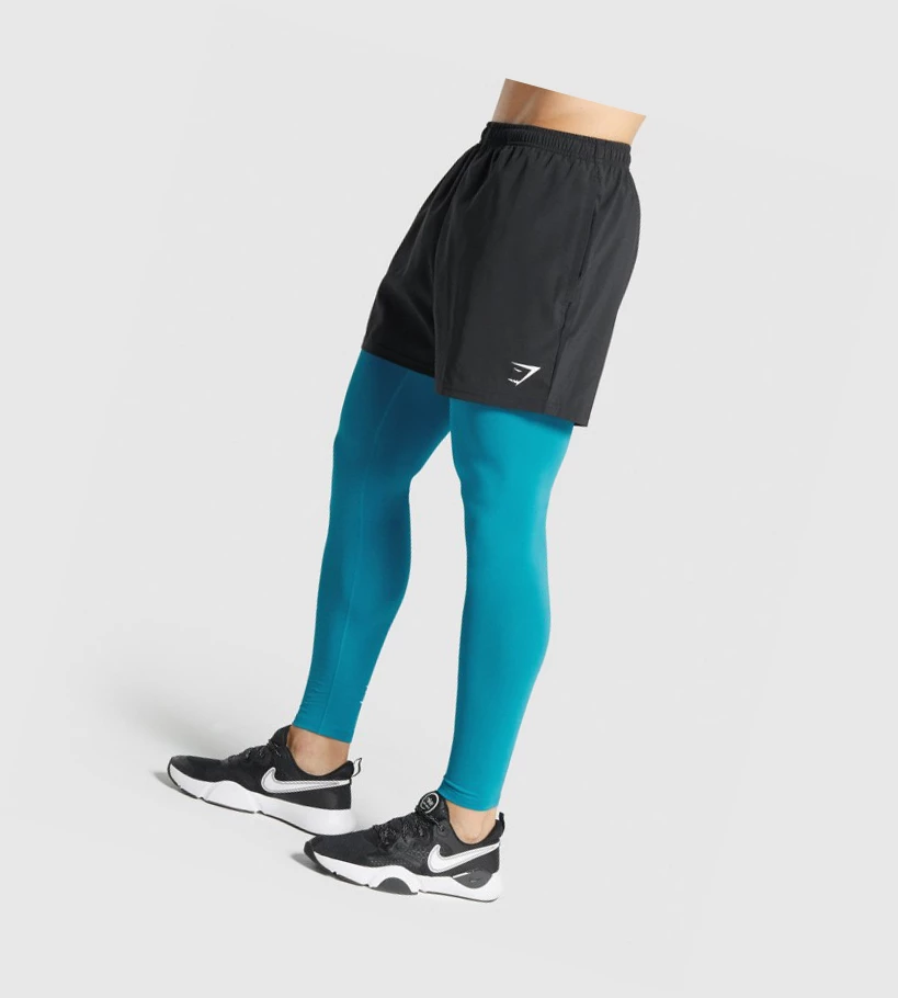 Gymshark Element Baselayer Joggebukser Herre Blå | YPVGTB295