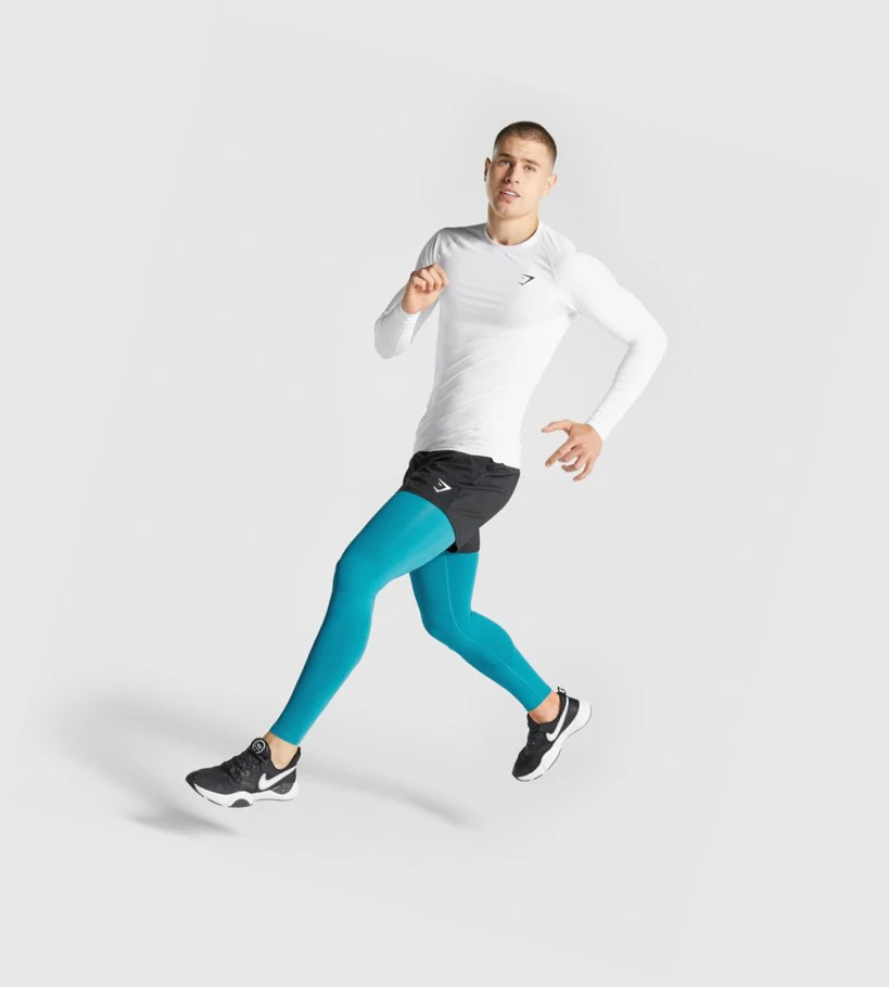 Gymshark Element Baselayer Joggebukser Herre Blå | YPVGTB295