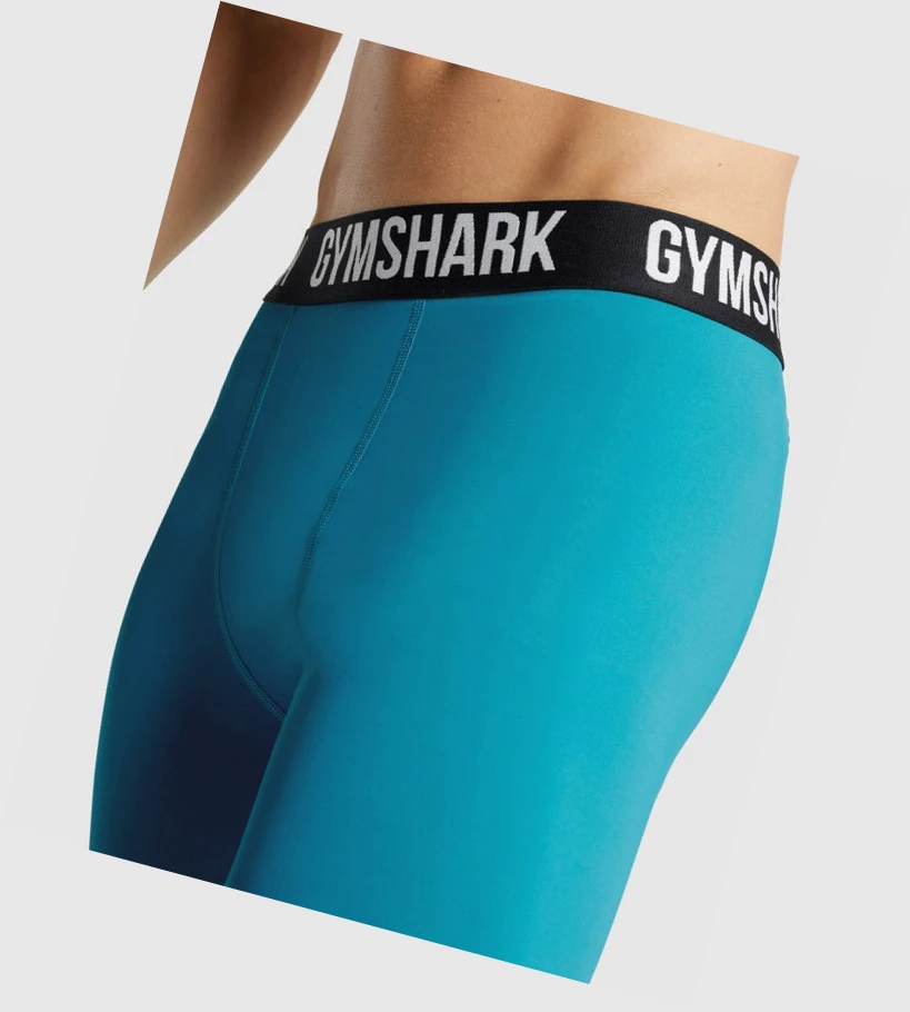 Gymshark Element Baselayer Joggebukser Herre Blå | YPVGTB295