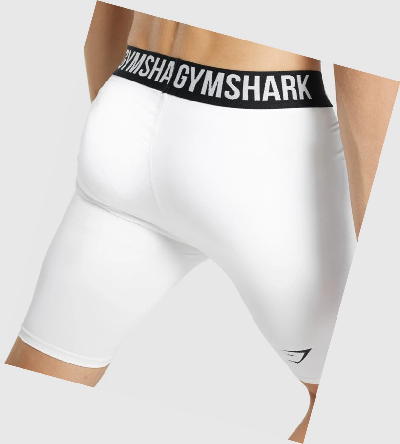 Gymshark Element Baselayer Shorts Herre Hvite | DUPSXM249