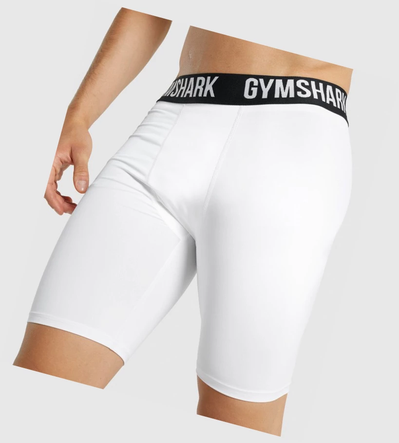 Gymshark Element Baselayer Shorts Herre Hvite | DUPSXM249