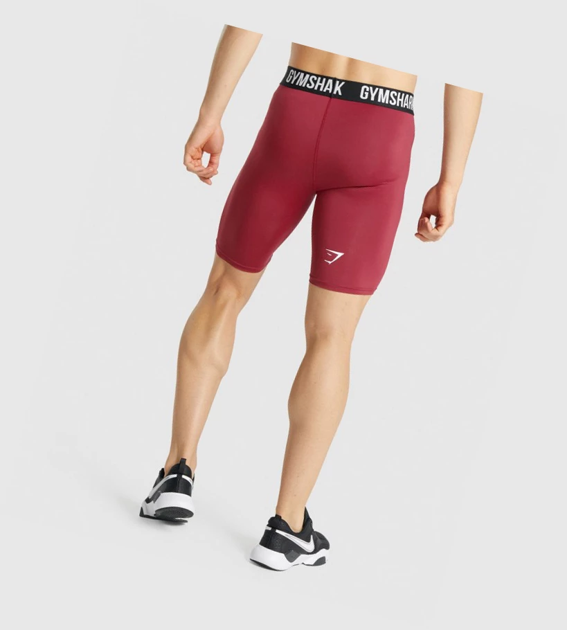 Gymshark Element Baselayer Shorts Herre Burgunder | GDWZFC571