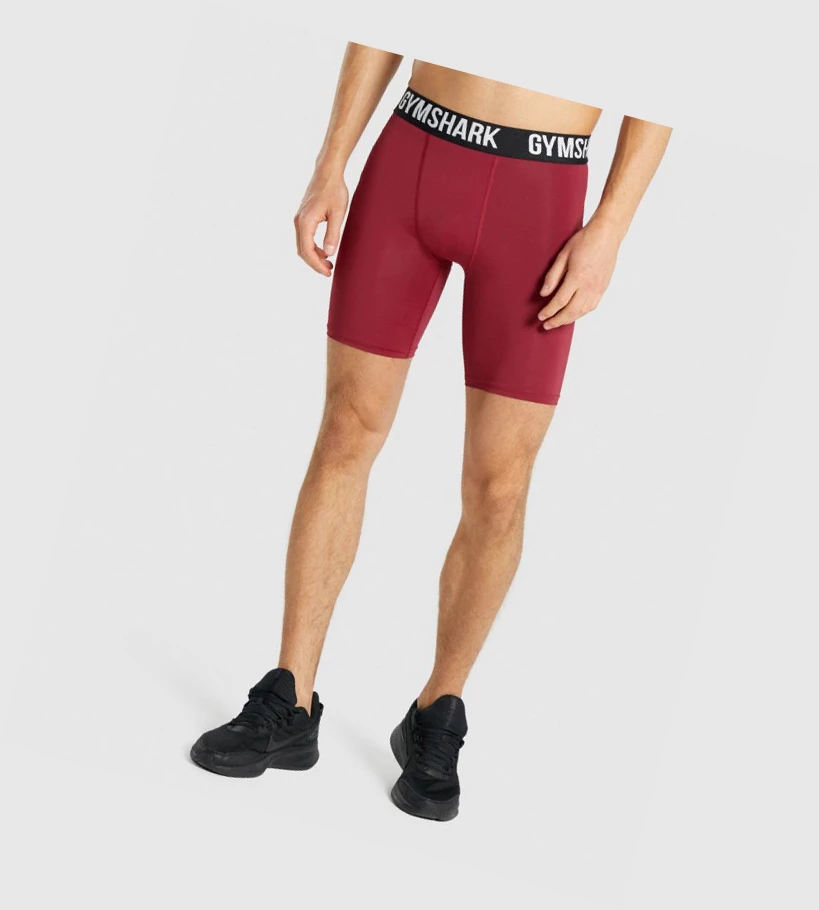 Gymshark Element Baselayer Shorts Herre Burgunder | GDWZFC571