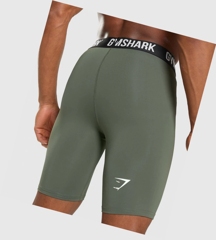 Gymshark Element Baselayer Shorts Herre Olivengrønne | RSCPOH796